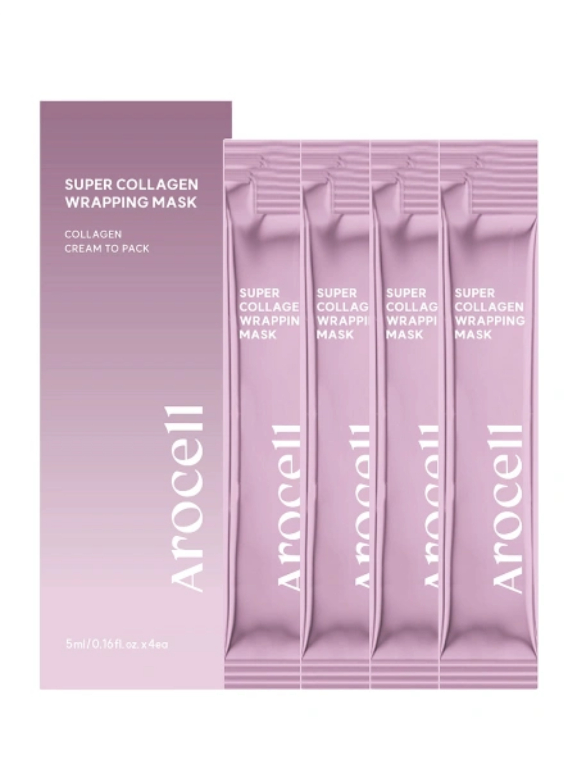 Коллагеновая маска-плёнка для сияния и гладкости кожи Arocell Super Collagen Wrapping Mask, 4 шт х 5 гр