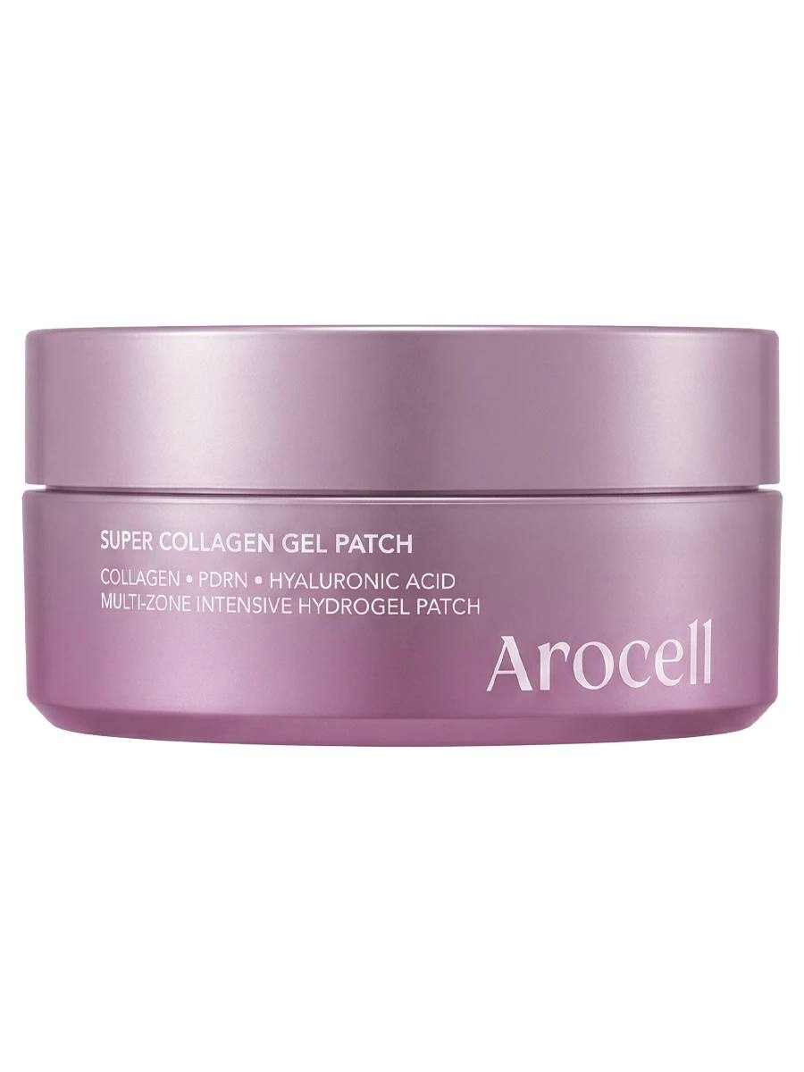 Коллагеновые патчи для глаз с ПДРН, бакучиолом и пептидами Arocell Super Collagen Gel Patch, 60 шт