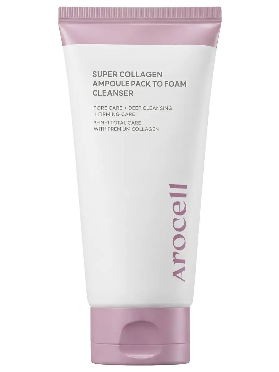 Коллагеновая очищающая маска-пенка Arocell Super Collagen Ampoule Pack To Foam, 120 гр