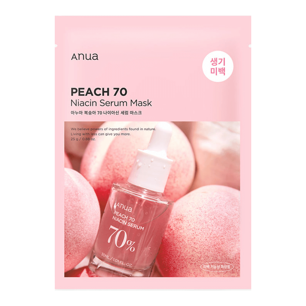 Тканевая маска с ниацинамидом для сияния кожи Anua Peach 70% Niacin Serum Mask, 25 гр