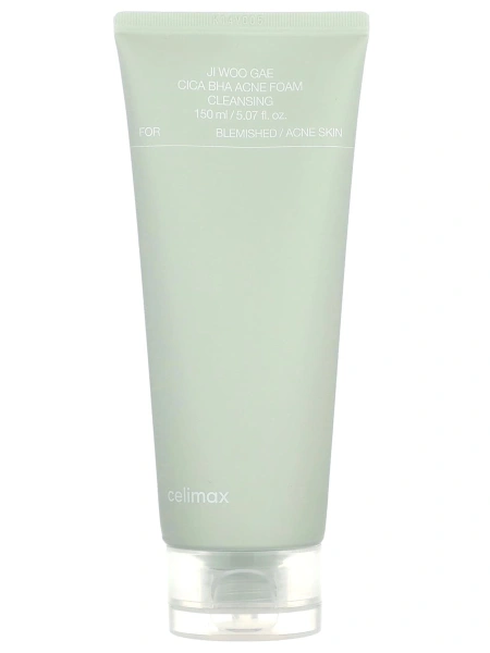  Очищающая пенка с BHA-кислотой и центеллой азиатской Celimax Ji Woo Gae Cica BHA Acne Foam Cleansing, 150 мл
