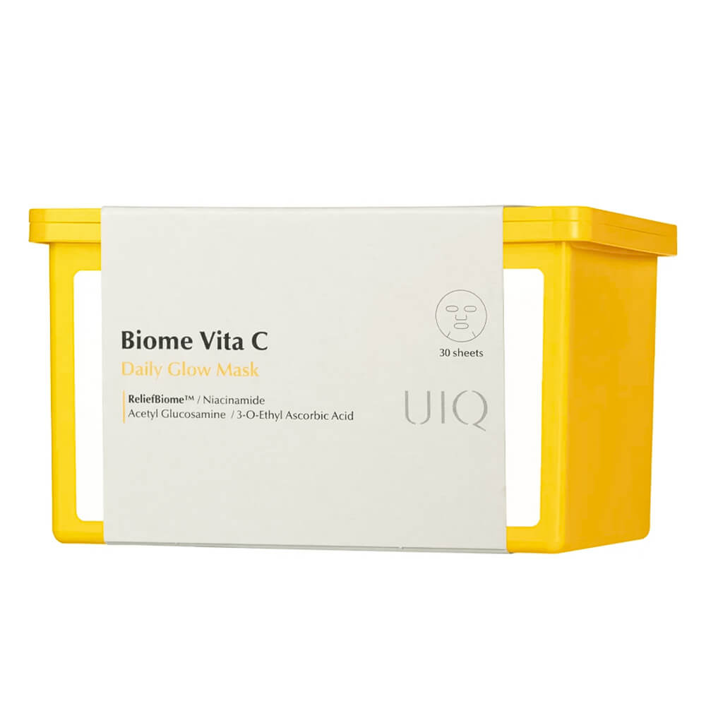Набор осветляющих масок с пробиотиками и витамином C UIQ Biome Vita C Glow Mask, 30 шт