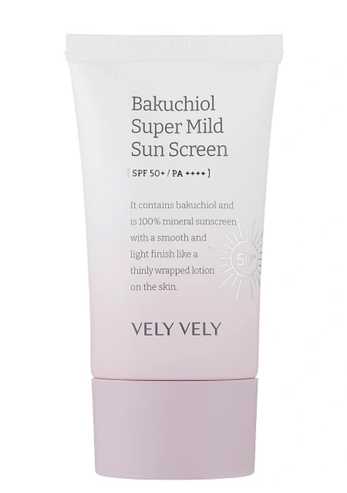 Мягкий солнцезащитный крем с бакучиолом  Bakuchiol Super Mild Sunscreen Vely Vely,50 мл