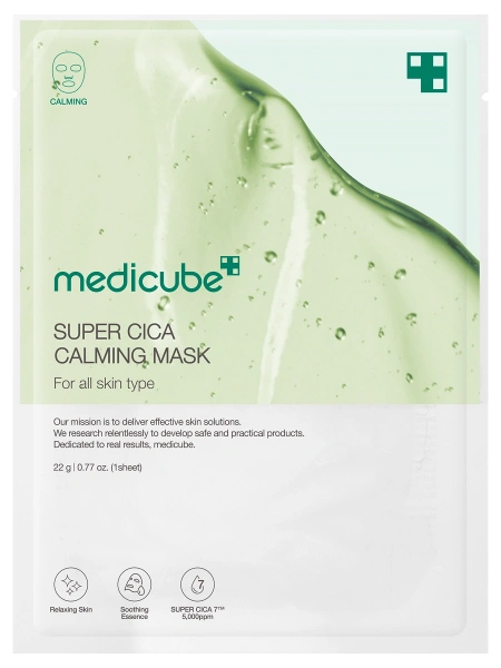  Ультратонкая тканевая маска с центеллой и чайным деревом medicube Super Cica Calming Mask, 22 гр