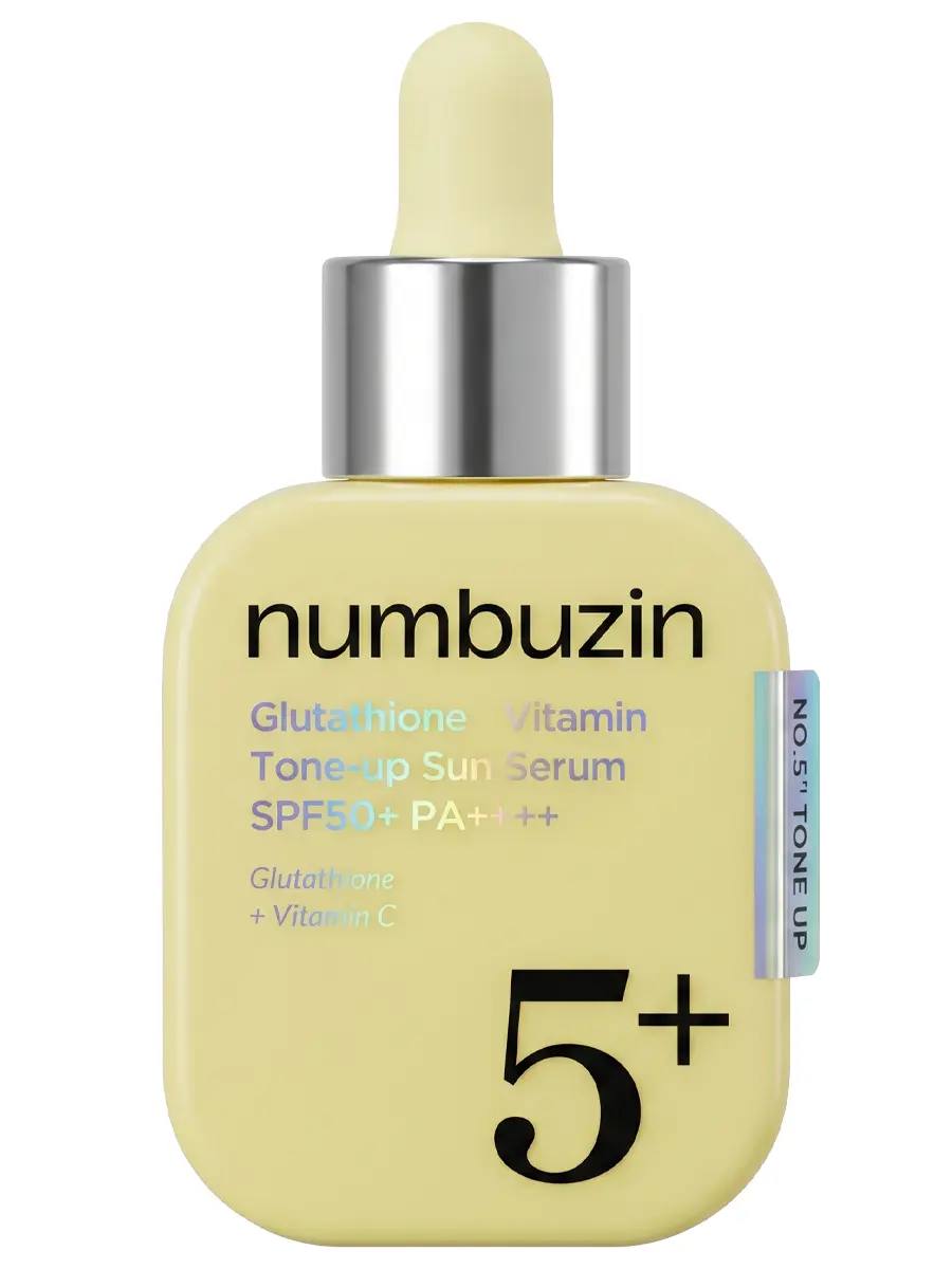 Солнцезащитная сыворотка с глутатионом numbuzin SPF50+ PA++++ No.5+ Glutathione Vitamin Tone-up Sun Serum, 30 мл